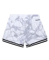 Mitchell & Ness Women's White Philadelphia 76ers Hardwood Classics Marble Shorts