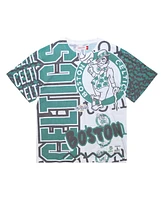 Mitchell & Ness Men's White Boston Celtics Jumbotron 2.0 Sublimated T-Shirt