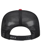 New Era Men's Black Miami Heat Arch A-Frame Trucker 9FIFTY Snapback Hat