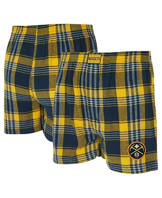 Concepts Sport Men's Navy Denver Nuggets Region Flannel Boxer Shorts