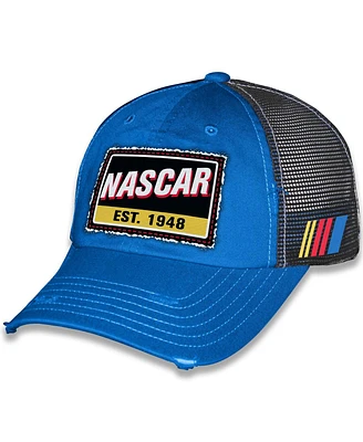Checkered Flag Sports Men's and Women's Blue Nascar Vintage Patch Trucker Adjustable Hat