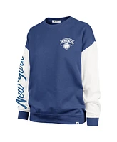 '47 Brand Women's Blue New York Knicks Plus Oversized Rise Andie Pullover Sweatshirt