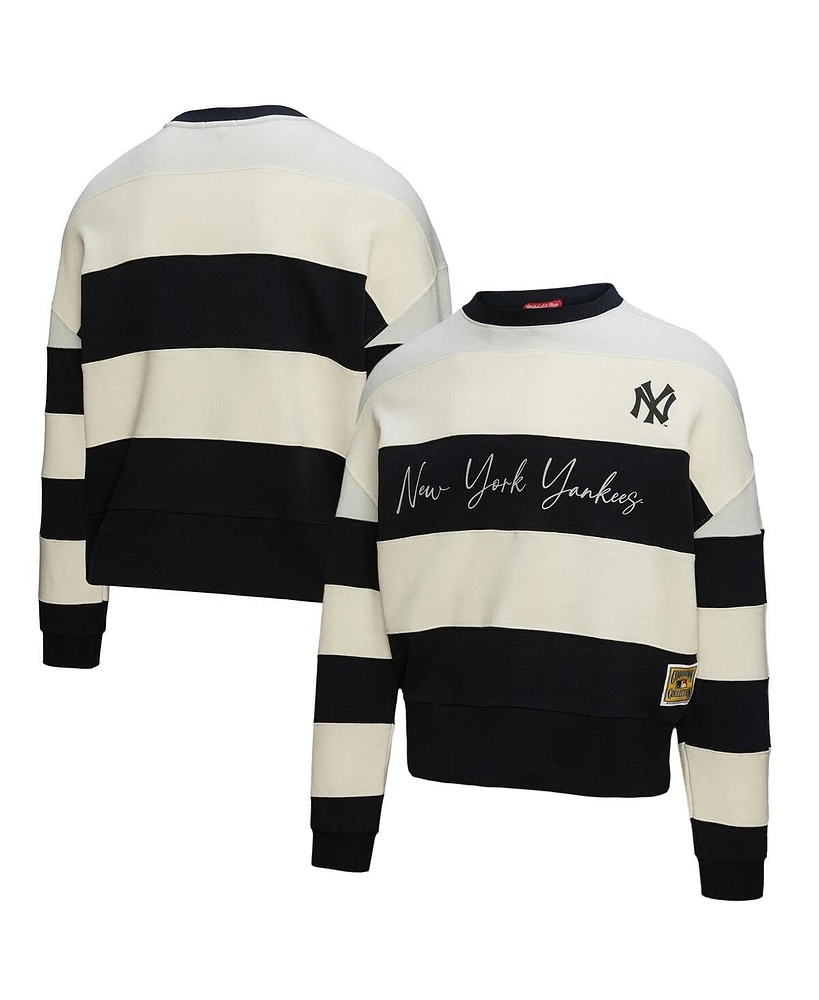 Mitchell & Ness Women's Gray/Black New York Yankees Cooperstown Collection Blocked Fleece Pullover Sweatshirt