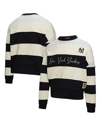 Mitchell & Ness Women's Gray/Black New York Yankees Cooperstown Collection Blocked Fleece Pullover Sweatshirt