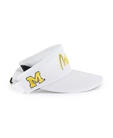 '47 Brand Men's White Michigan Wolverines Melbourne Brrr Adjustable Visor Hat