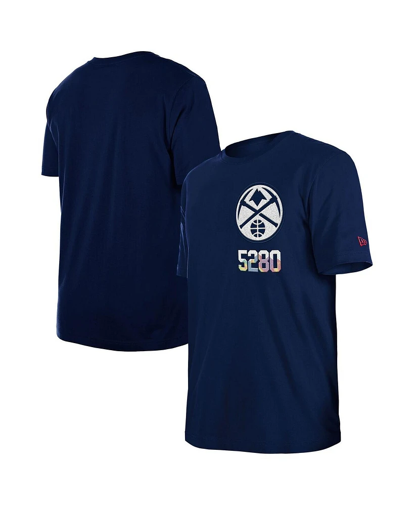 New Era Men's Navy Denver Nuggets 2024/25 City Edition Chenille Heavyweight T-Shirt