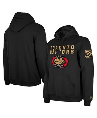New Era Men's Black Toronto Raptors 2024/25 City Edition Chenille Heavyweight Pullover Hoodie