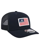 New Era Men's Navy Atlanta Braves Flag 9SEVENTY Stretch-Snap Hat
