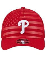 New Era Men's Red Philadelphia Phillies American Flag 9FORTY M-Crown A-Frame Adjustable Hat