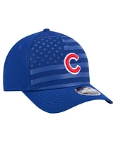 New Era Men's Royal Chicago Cubs American Flag 9FORTY M-Crown A-Frame Adjustable Hat