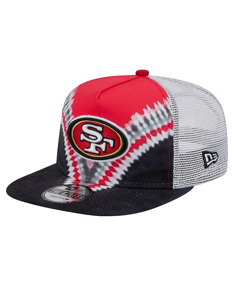 New Era Men's Scarlet/Black San Francisco 49ers Throwback Dye Golfer Snapback Hat
