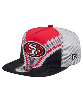 New Era Men's Scarlet/Black San Francisco 49ers Throwback Dye Golfer Snapback Hat