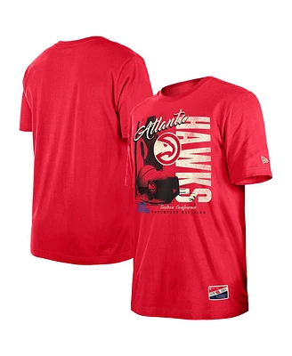 New Era Men's Red Atlanta Hawks Distressed Throwback Vintage Color Pack T-Shirt