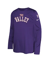 Nike Big Boys and Girls Purple Phoenix Suns 2024/25 City Edition Pregame Performance Long Sleeve Shooting T-Shirt