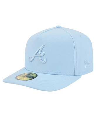 New Era Men's Light Blue Atlanta Braves Color Pack A-Frame 59FIFTY Fitted Hat
