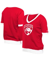 New Era Women's Red Florida Panthers Game Day Rhinestuds T-Shirt