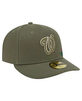 New Era Men's Olive Washington Nationals Tonal Florals 59FIFTY Fitted Hat