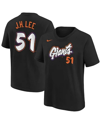 Nike Big Boys and Girls Jung Hoo Lee Black San Francisco Giants Fuse City Connect Name Number T-Shirt