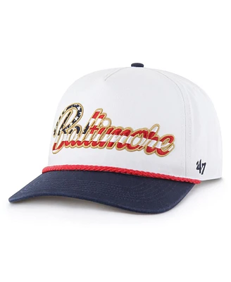 '47 Brand Men's White Baltimore Ravens Patriotic Overhand Hitch Adjustable Hat