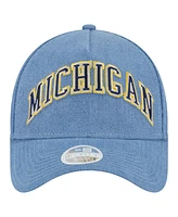 New Era Women's Denim Michigan Wolverines A-Frame 9FORTY Adjustable Hat