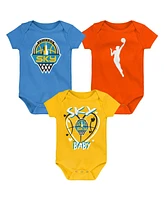 Outerstuff Baby Boys and Girls 3-Pack Chicago Sky Slide Home Creeper Set
