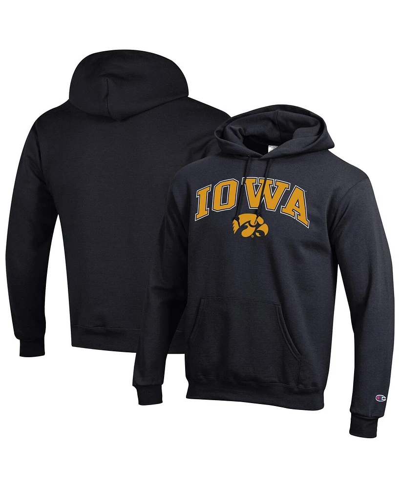 Champion Men's Black Iowa Hawkeyes Arch Over Logo Pullover Hoodie
