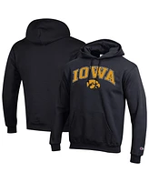 Champion Men's Black Iowa Hawkeyes Arch Over Logo Pullover Hoodie
