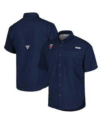 Columbia Men's Navy Minnesota Twins Tamiami Omni-Shade Button-Down Shirt