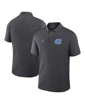 Jordan Men's Anthracite North Carolina Tar Heels Primetime Victory Primary Logo Performance Polo Shirt