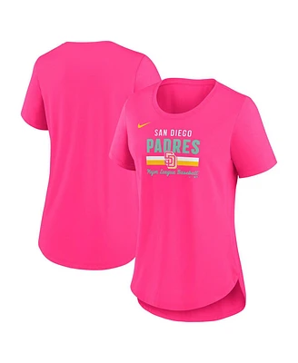 Nike Women's Pink San Diego Padres City Connect Lockup Tri-Blend T-Shirt