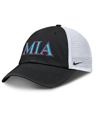 Nike Men's and Women's Black/White Miami Marlins 2025 City Connect Trucker Adjustable Hat
