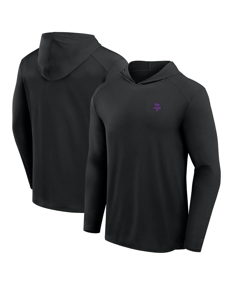 Fanatics Men's Gray Minnesota Vikings Front Office Power Mono Long Sleeve Hoodie T-Shirt