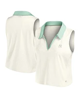 Fanatics Women's Cream New York Yankees Studio Wellness V-Neck Tank Top