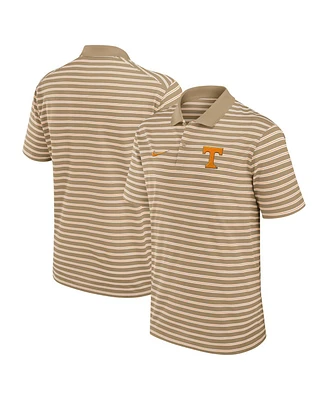 Nike Men's Tan Tennessee Volunteers Athletic Prep Striped Performance Polo Shirt