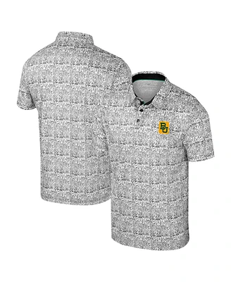 Colosseum Men's Black Baylor Bears It's Time Allover Print Polo Shirt
