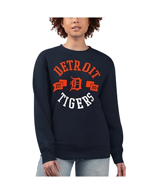 G-iii 4Her by Carl Banks Women's Navy Detroit Tigers Team Logo Fleece Pullover Sweatshirt
