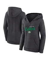 Logo Athletic Women's Heather Charcoal Boston Celtics Triumphant V-Neck Pullover Hoodie