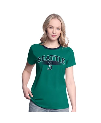 G-iii 4Her by Carl Banks Women's Green Seattle Mariners Pitch T-Shirt