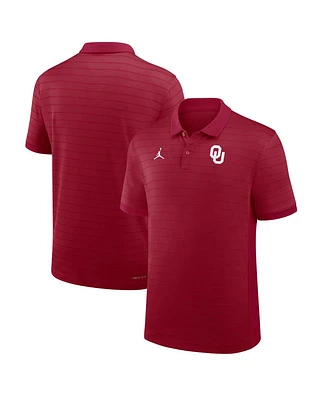 Jordan Men's Crimson Oklahoma Sooners 2025 Early Season Coaches Sideline Victory Stripe Performance Polo Shirt