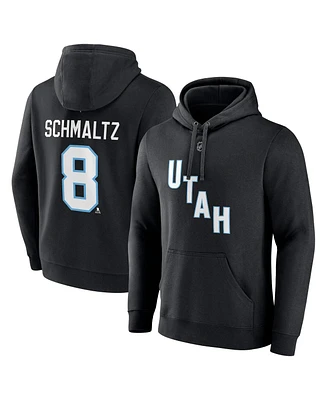 Fanatics Men's Nick Schmaltz Black Nhl Utah Authentic Stack Name Number Tri-Blend Pullover Hoodie