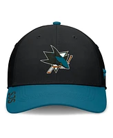 Fanatics Men's Black/Teal San Jose Sharks Authentic Pro Rink Flex Hat