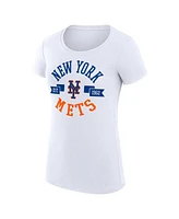 G-iii 4Her by Carl Banks Women's White New York Mets City Graphic Fitted T-Shirt
