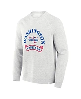 Fanatics Men's Heather Gray Washington Capitals Banner Fleece Raglan Pullover Sweatshirt