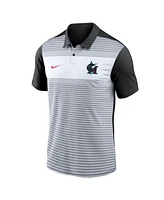 Nike Men's White/Black Miami Marlins 2025 City Connect Fashion Legacy Icon Vapor Performance Polo Shirt