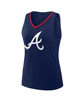 Logo Athletic Women's Navy Atlanta Braves Stellar Win V-Neck Tank Top