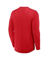 Fanatics Men's Red Carolina Hurricanes Adrenaline Push Long Sleeve Henley Shirt