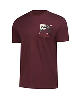 Adidas Men's Dark Red Mercedes-amg Petronas F1 Team 2025 Miami Grand Prix Pack T-Shirt