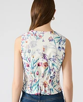 Steve Madden Women's Button-Front Floral Selene Vest