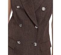 Calvin Klein Petite Double Breasted Sleeveless Blazer