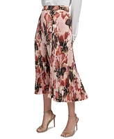Calvin Klein Petite Printed Pleated Midi Skirt
